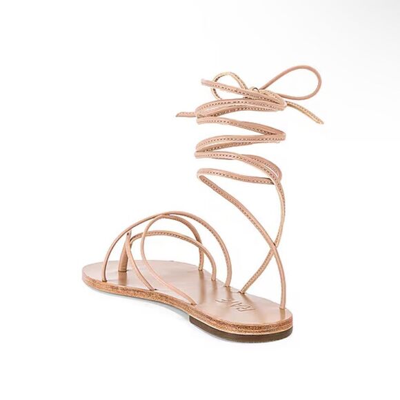 Raye Siam Sandals Nude shoes lace up strappy flats Revolve Sz 10 - Picture 2 of 8